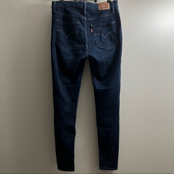 Levi’s- dk blue jeans, high rise super skinny w/some stretch - Picture 2 of 3
